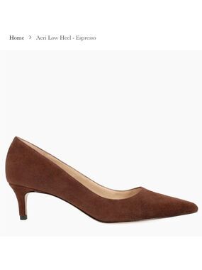 Pelle Moda Aeri Espresso Brown Suede Pointed-Toe Kitten Heel Pumps NWT Size 9.5